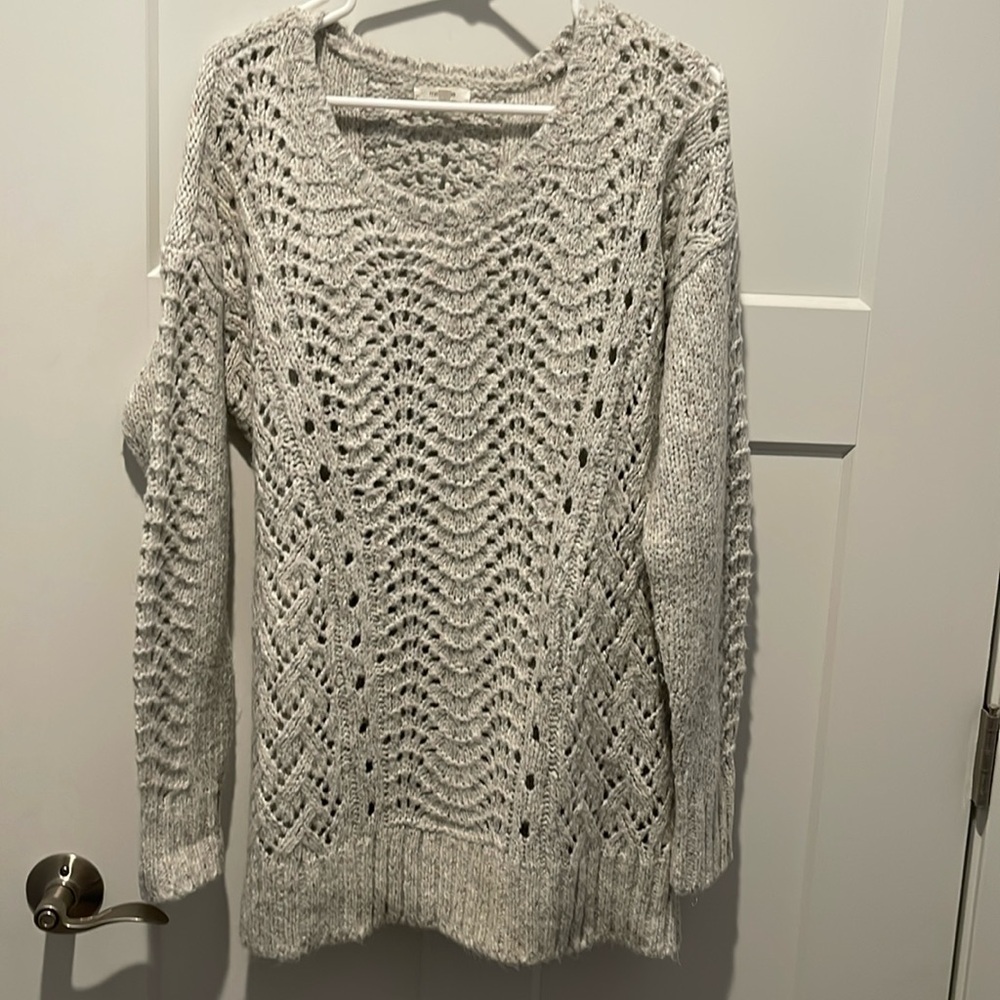 Light gray with silver threads Maurices sweater. Size XL.